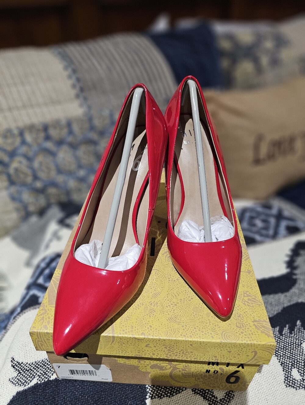 Red Patent Pointed-Toe Pumps